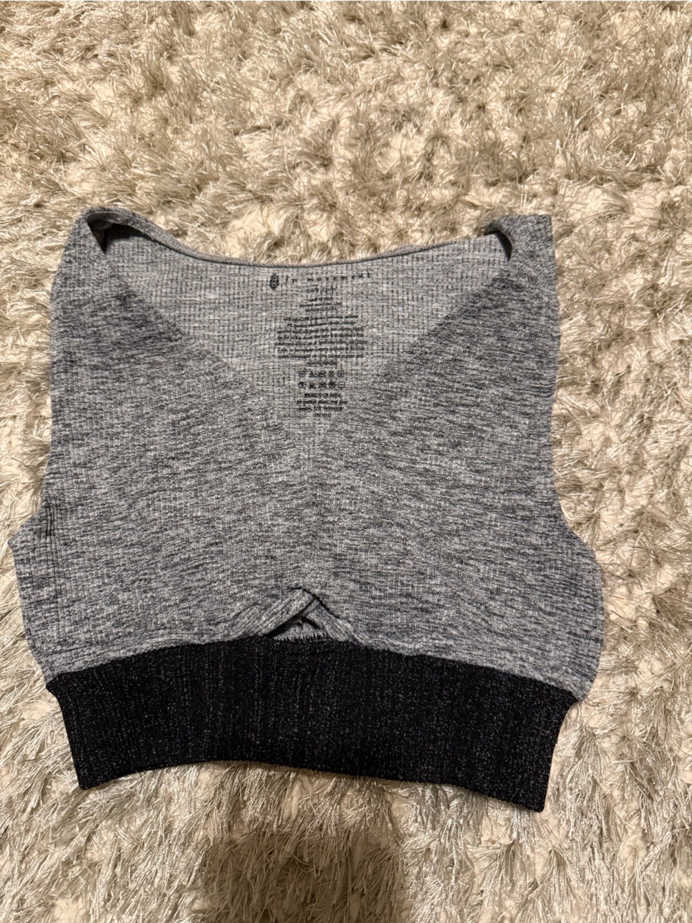 Free People Gray and Black Seamless Athletic Crop Top